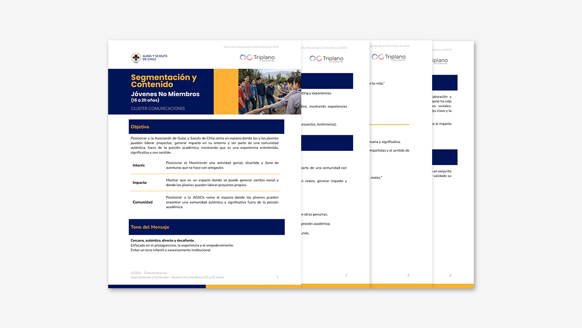 Plantilla del cluster comunicacional: Jóvenes No Miembros